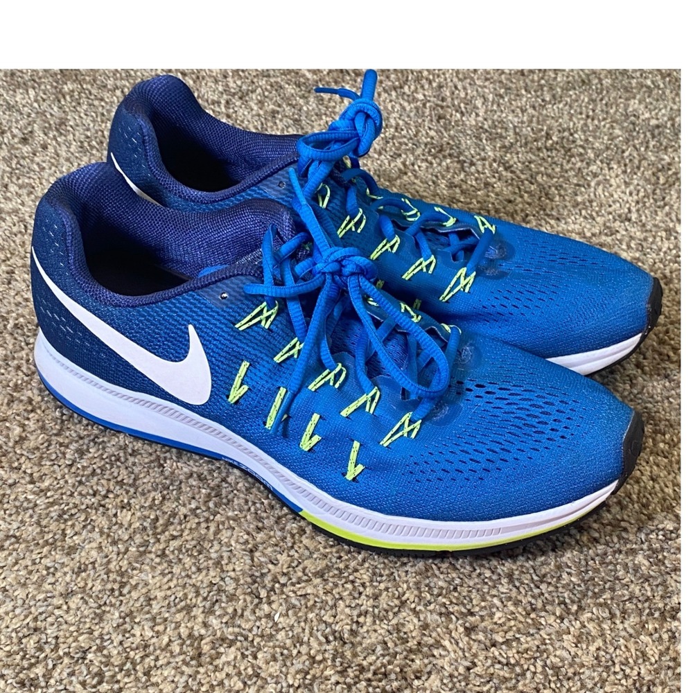 Nike Air Zoom Pegasus 33 Womens Running Shoes Blue White 831356-403 Size 12